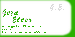 geza elter business card